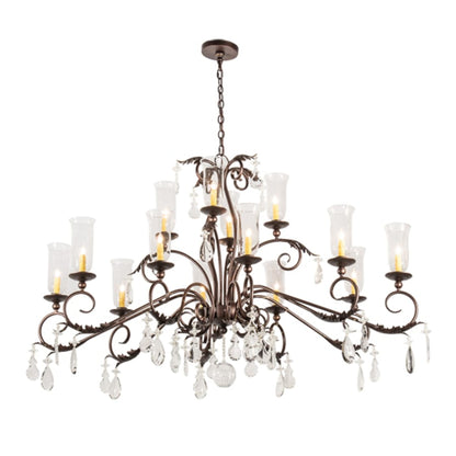 Meyda Tiffany Long Windsor 14 Light 38" Wide Crystal Chandelier
