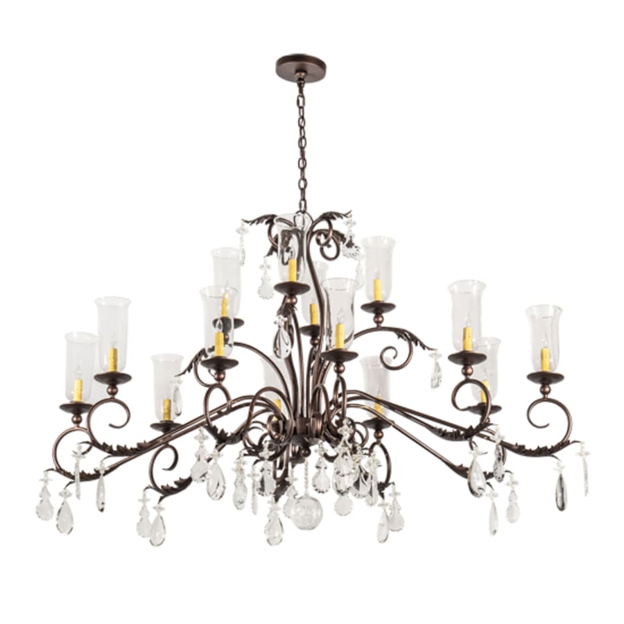 Meyda Tiffany Long Windsor 14 Light 38" Wide Crystal Chandelier