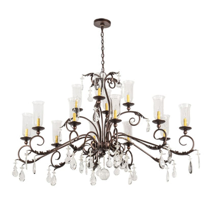 Meyda Tiffany Long Windsor 14 Light 38" Wide Crystal Chandelier