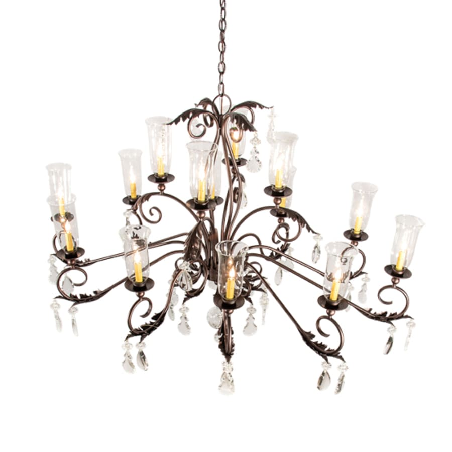 Meyda Tiffany Long Windsor 14 Light 38" Wide Crystal Chandelier