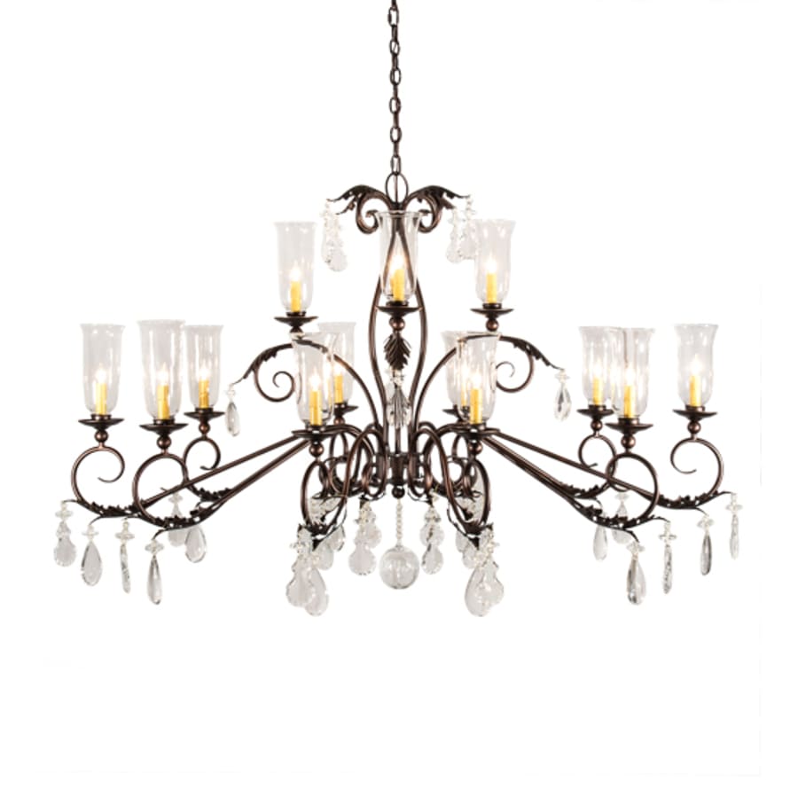 Meyda Tiffany Long Windsor 14 Light 38" Wide Crystal Chandelier