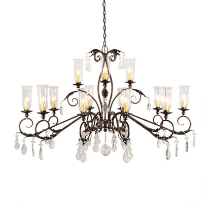 Meyda Tiffany Long Windsor 14 Light 38" Wide Crystal Chandelier