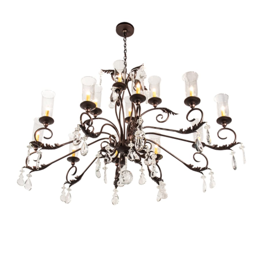 Meyda Tiffany Long Windsor 14 Light 38" Wide Crystal Chandelier