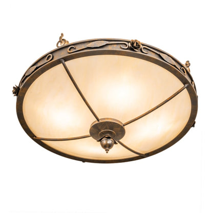 Meyda Tiffany Arabesque 4 Light 28" Wide Semi-Flush Bowl Ceiling Fixture - French Bronzed Finish