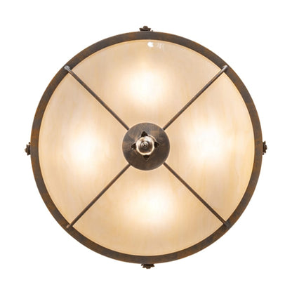 Meyda Tiffany Arabesque 4 Light 28" Wide Semi-Flush Bowl Ceiling Fixture - French Bronzed Finish