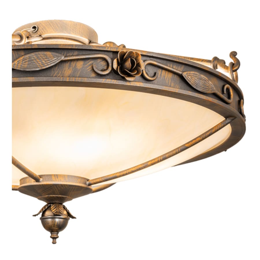 Meyda Tiffany Arabesque 4 Light 28" Wide Semi-Flush Bowl Ceiling Fixture - French Bronzed Finish
