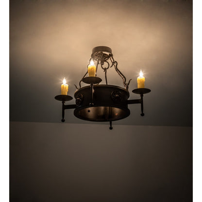 Meyda Tiffany Lorenzo 4 Light 24" Wide Semi-Flush Ceiling Fixture