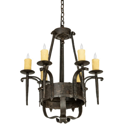 Meyda Tiffany Costello 6 Light 24" Wide Taper Candle Style Chandelier