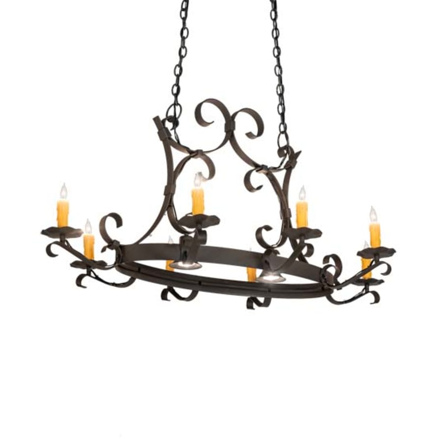 Meyda Tiffany Long Hand forged 8 Light 51" Wide Taper Candle Style Chandelier
