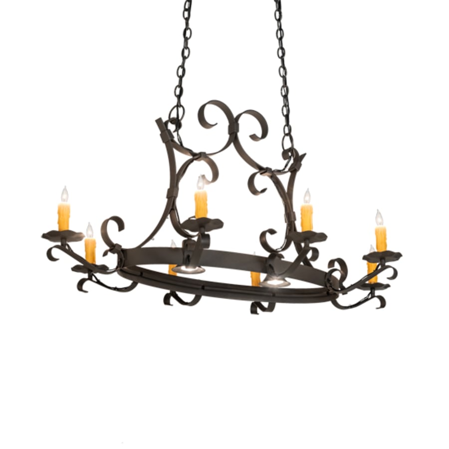 Meyda Tiffany Long Hand forged 8 Light 51" Wide Taper Candle Style Chandelier