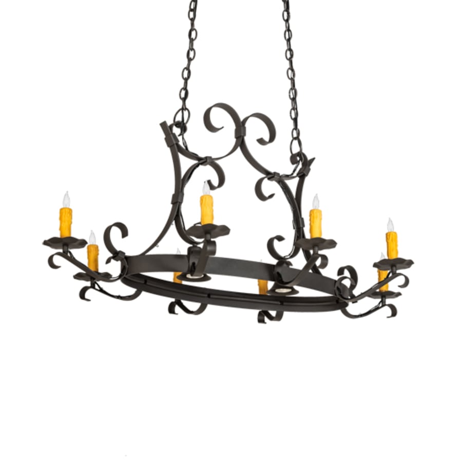Meyda Tiffany Long Hand forged 8 Light 51" Wide Taper Candle Style Chandelier