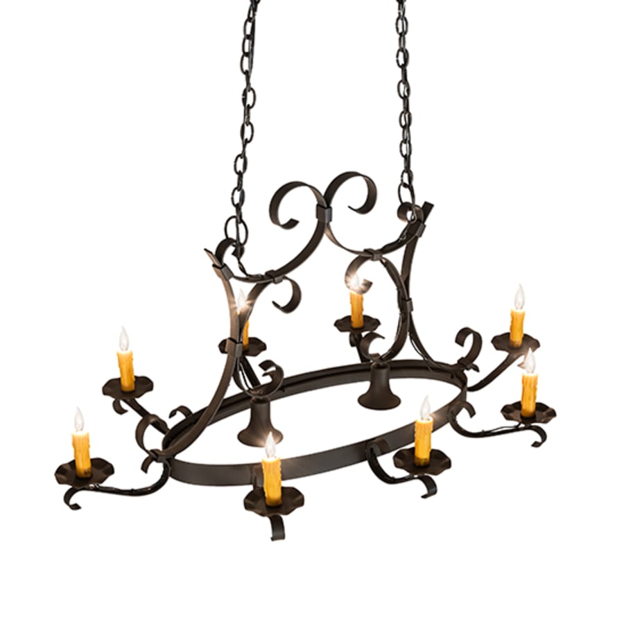 Meyda Tiffany Long Hand forged 8 Light 51" Wide Taper Candle Style Chandelier