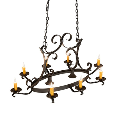 Meyda Tiffany Long Hand forged 8 Light 51" Wide Taper Candle Style Chandelier