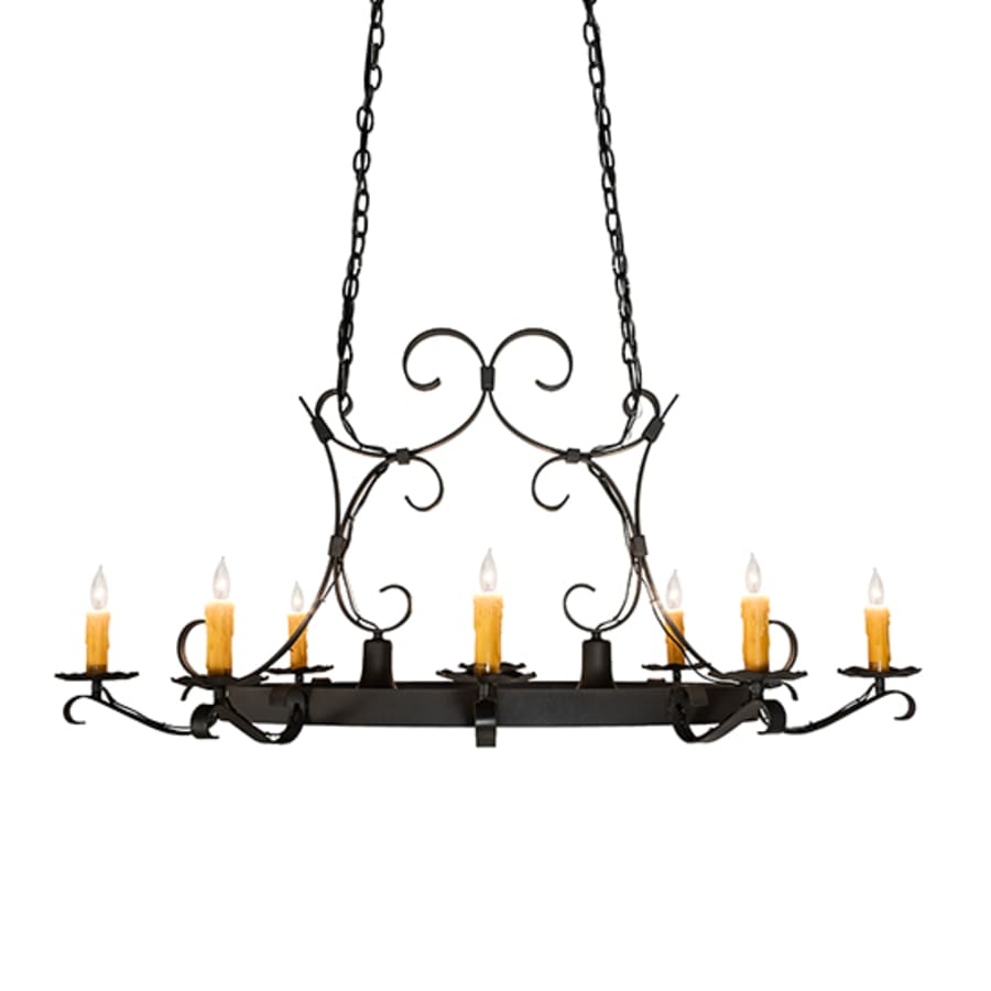 Meyda Tiffany Long Hand forged 8 Light 51" Wide Taper Candle Style Chandelier
