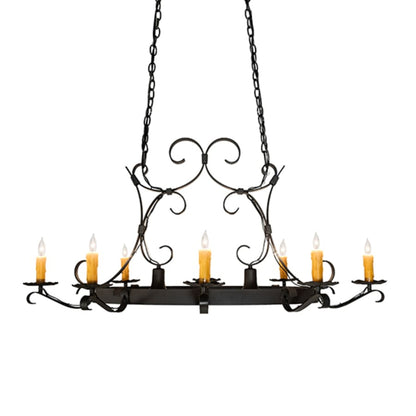 Meyda Tiffany Long Hand forged 8 Light 51" Wide Taper Candle Style Chandelier