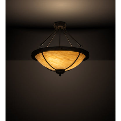 Meyda Tiffany Freya 3 Light 24" Wide Semi-Flush Bowl Ceiling Fixture - Wrought Iron Finish