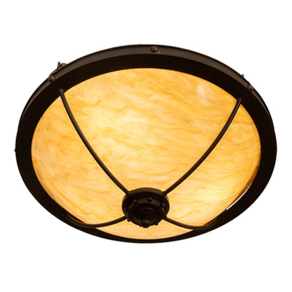 Meyda Tiffany Freya 3 Light 24" Wide Semi-Flush Bowl Ceiling Fixture - Wrought Iron Finish