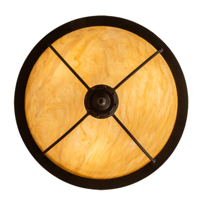 Meyda Tiffany Freya 3 Light 24" Wide Semi-Flush Bowl Ceiling Fixture - Wrought Iron Finish
