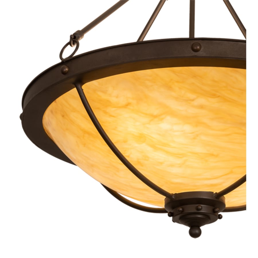 Meyda Tiffany Freya 3 Light 24" Wide Semi-Flush Bowl Ceiling Fixture - Wrought Iron Finish