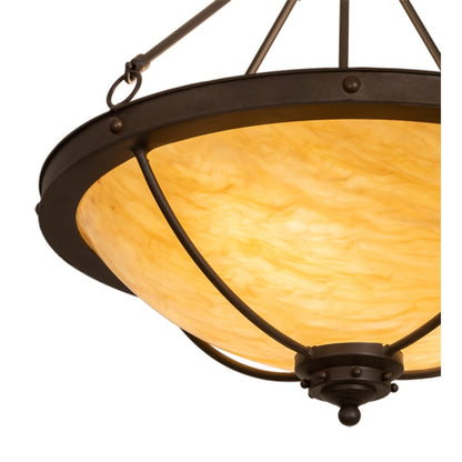 Meyda Tiffany Freya 3 Light 24" Wide Semi-Flush Bowl Ceiling Fixture - Wrought Iron Finish