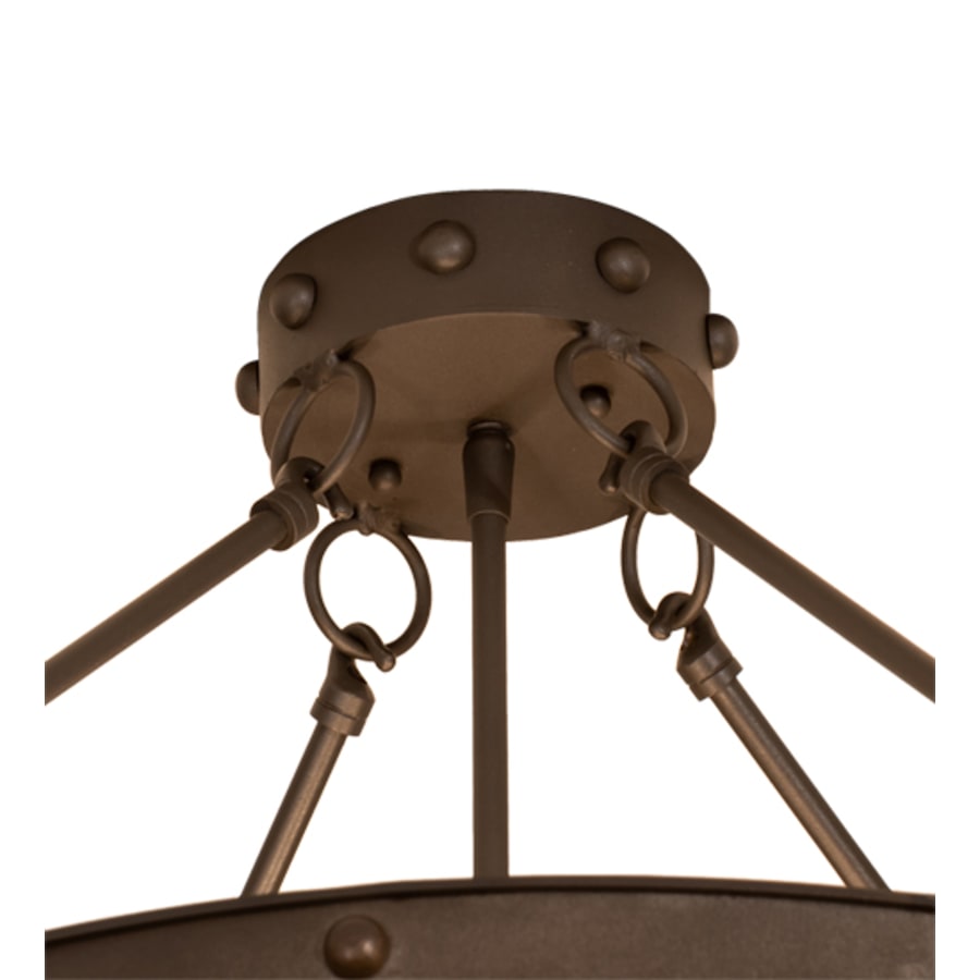 Meyda Tiffany Freya 3 Light 24" Wide Semi-Flush Bowl Ceiling Fixture - Wrought Iron Finish