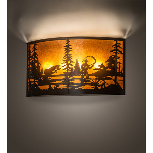 Meyda Tiffany Fly Fishing Creek 4 Light 17" Tall Wall Sconce
