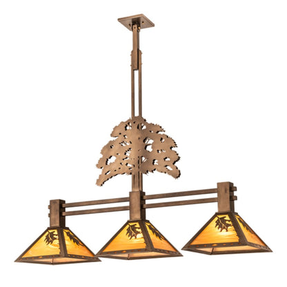Meyda Tiffany 3 Light 45" Wide Linear Pendant