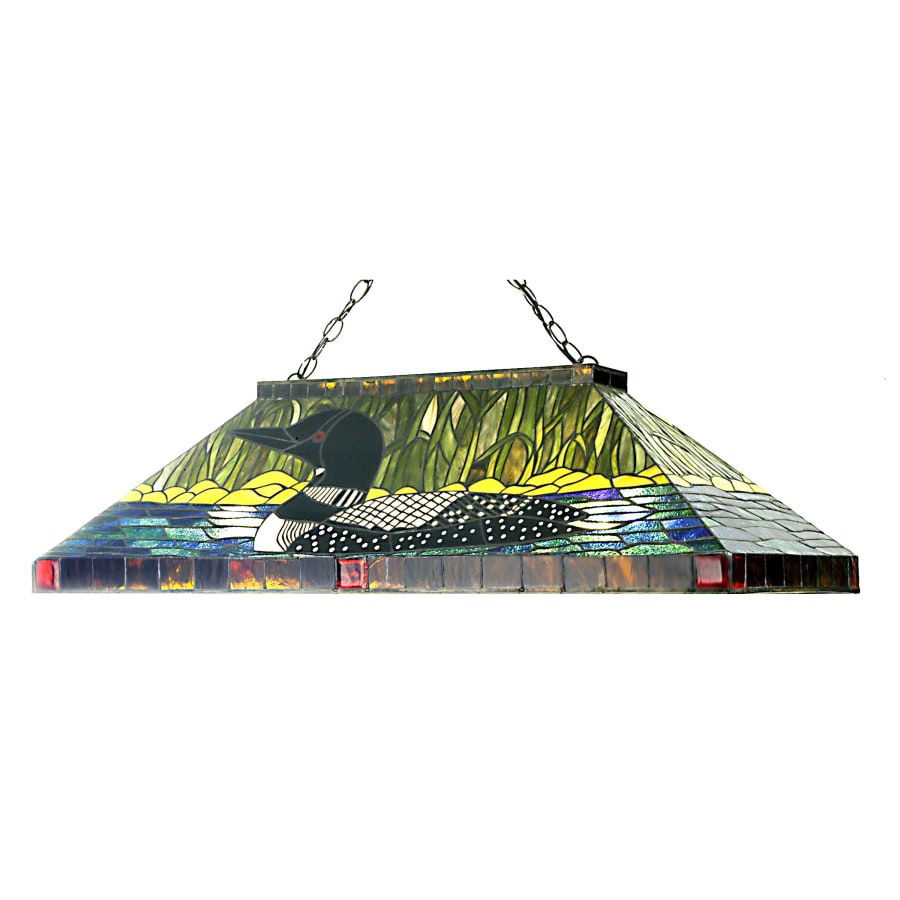 Meyda Tiffany Loon 3 Light 39" Wide Billiard Chandelier with Tiffany Glass Shade