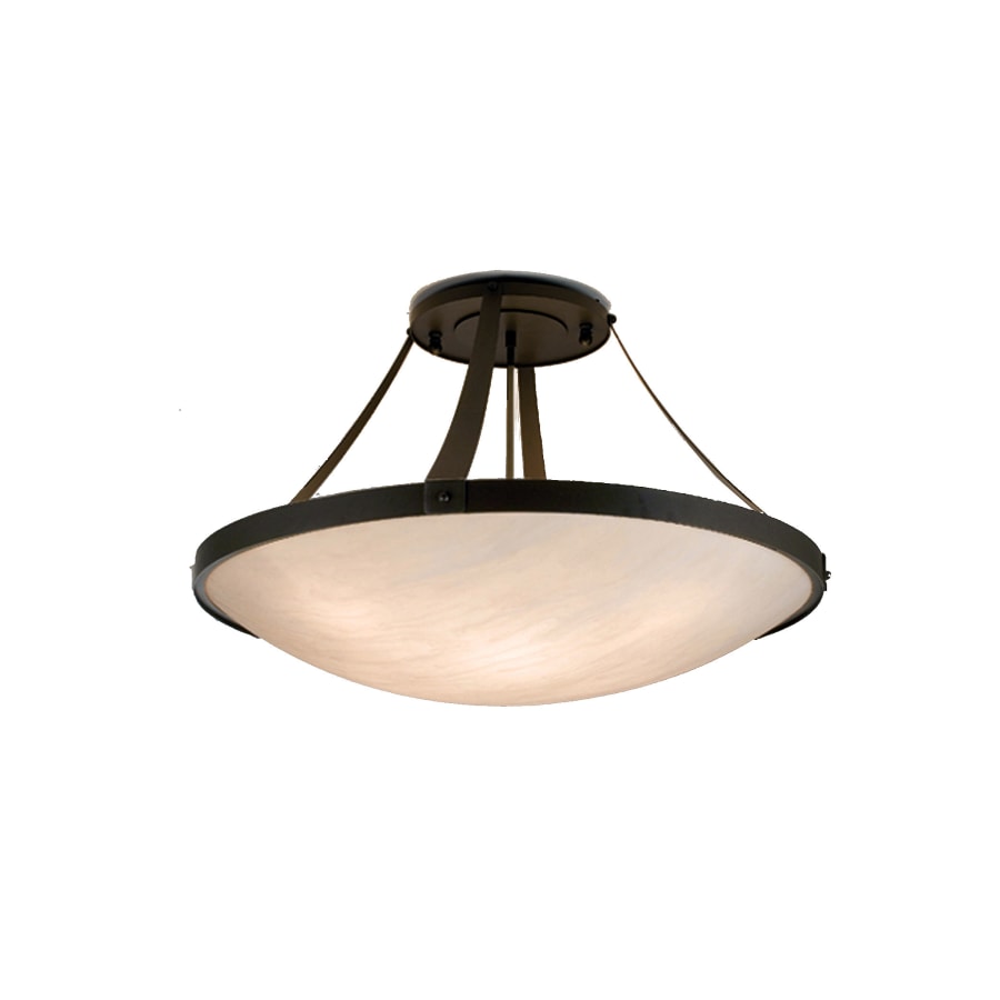 Meyda Tiffany Urban 6 Light 37" Wide Semi Flush Ceiling Fixture with White Glass Shade