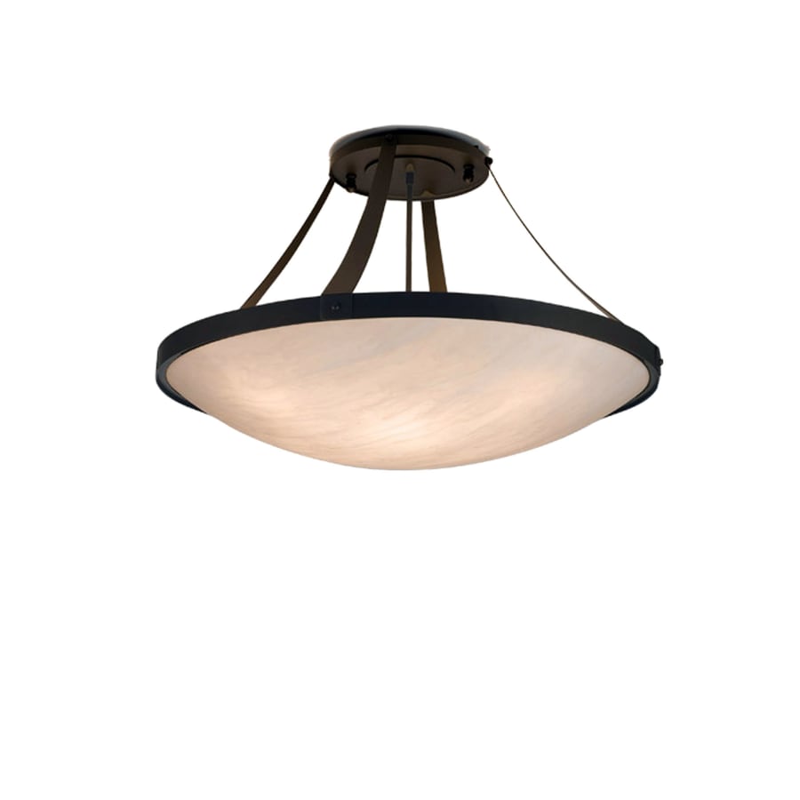 Meyda Tiffany Urban 8 Light 42" Wide Semi Flush Ceiling Fixture with White Glass Shade