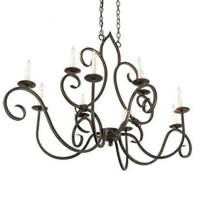 Meyda Tiffany Long Clifton 10 Light 48" Wide Taper Candle Style Chandelier