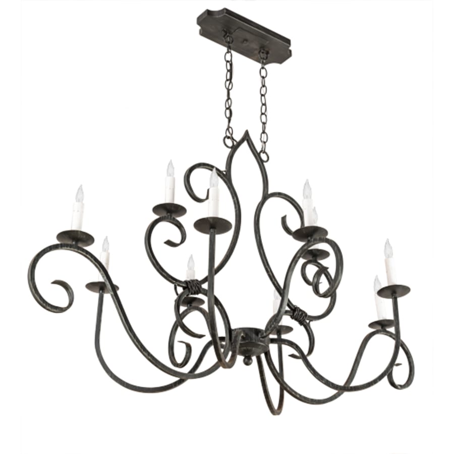 Meyda Tiffany Long Clifton 10 Light 48" Wide Taper Candle Style Chandelier