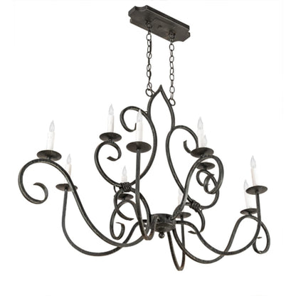 Meyda Tiffany Long Clifton 10 Light 48" Wide Taper Candle Style Chandelier