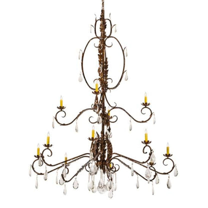 Meyda Tiffany Valentina 12 Light 56" Wide Crystal Candle Style Chandelier