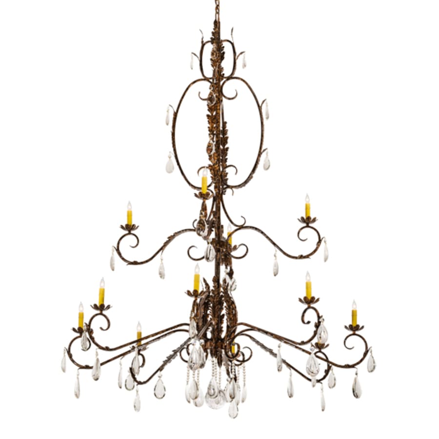 Meyda Tiffany Valentina 12 Light 56" Wide Crystal Candle Style Chandelier