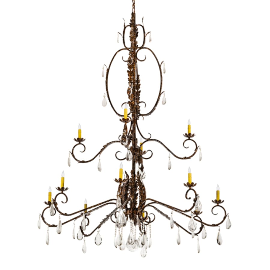 Meyda Tiffany Valentina 12 Light 56" Wide Crystal Candle Style Chandelier