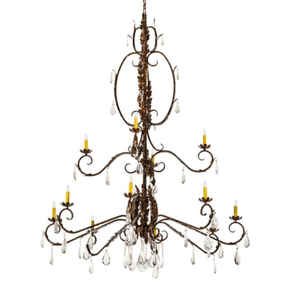 Meyda Tiffany Valentina 12 Light 56" Wide Crystal Candle Style Chandelier