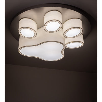 Meyda Tiffany MSU Pawprints 48" Wide LED Flush Mount Ceiling Fixture