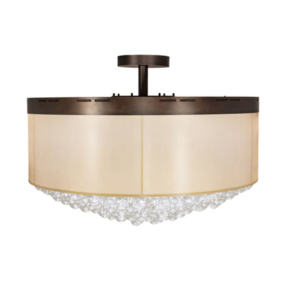 Meyda Tiffany Cilindro Bulle 70" Wide LED Semi-Flush Waterfall Ceiling Fixture