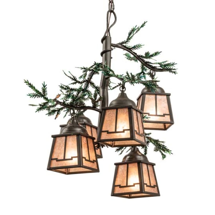 Meyda Tiffany Pine Branch 5 Light 28" Wide Chandelier