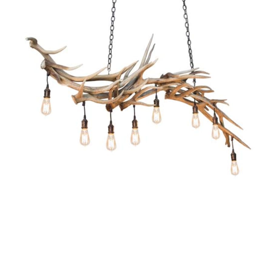 Meyda Tiffany Long Antlers Elk 8 Light 69" Wide Antler Linear Chandelier