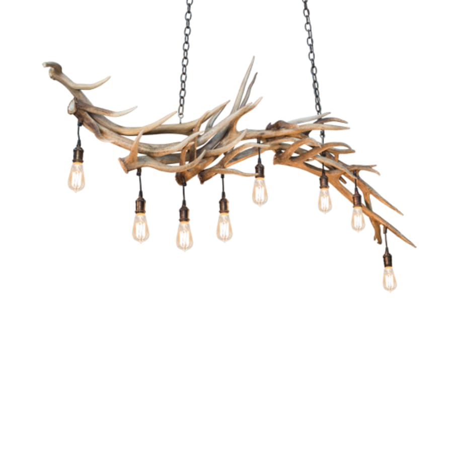 Meyda Tiffany Long Antlers Elk 8 Light 69" Wide Antler Linear Chandelier