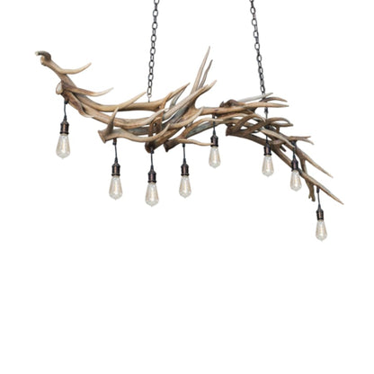 Meyda Tiffany Long Antlers Elk 8 Light 69" Wide Antler Linear Chandelier