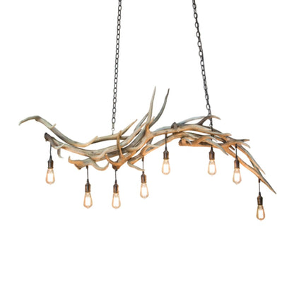 Meyda Tiffany Long Antlers Elk 8 Light 69" Wide Antler Linear Chandelier