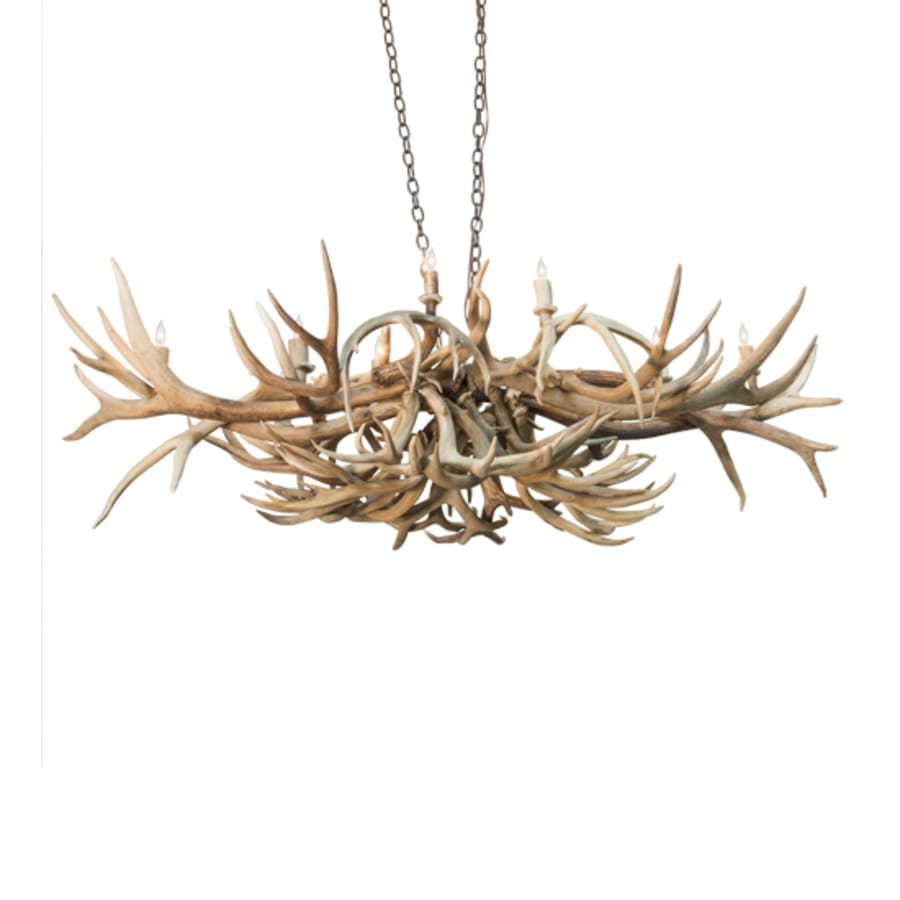 Meyda Tiffany Long Antlers Deer 10 Light 71" Wide Antler Linear Chandelier