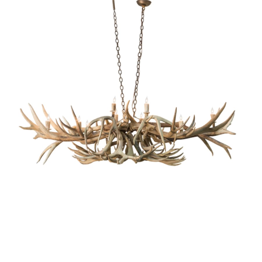 Meyda Tiffany Long Antlers Deer 10 Light 71" Wide Antler Linear Chandelier