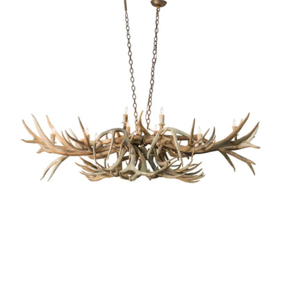 Meyda Tiffany Long Antlers Deer 10 Light 71" Wide Antler Linear Chandelier