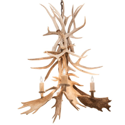 Meyda Tiffany Antlers 4 Light 28" Wide Antler Candle Style Chandelier