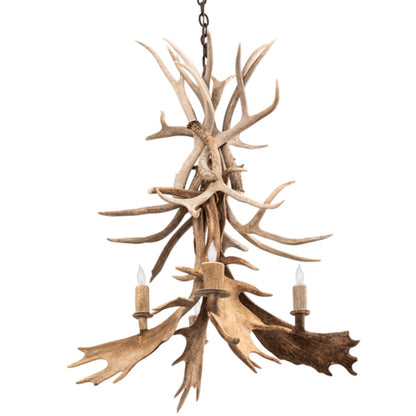 Meyda Tiffany Antlers 4 Light 28" Wide Antler Candle Style Chandelier