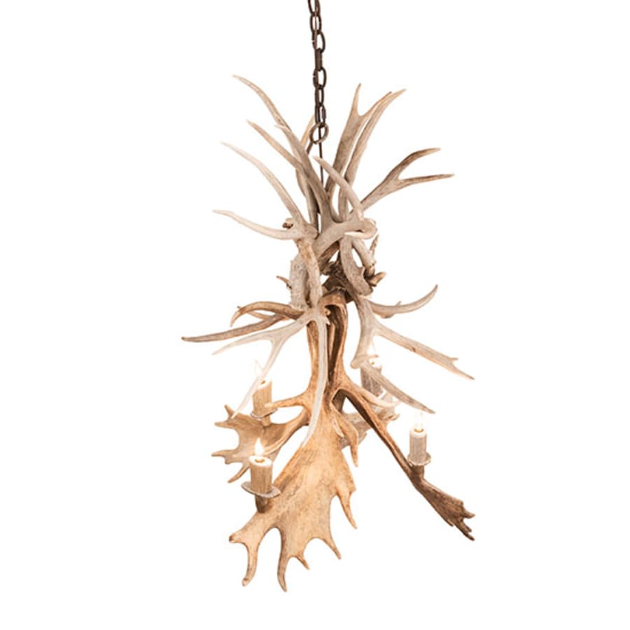 Meyda Tiffany Antlers 4 Light 28" Wide Antler Candle Style Chandelier